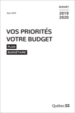 Vos priorités votre budget, plan budgétaire 2019-2020.